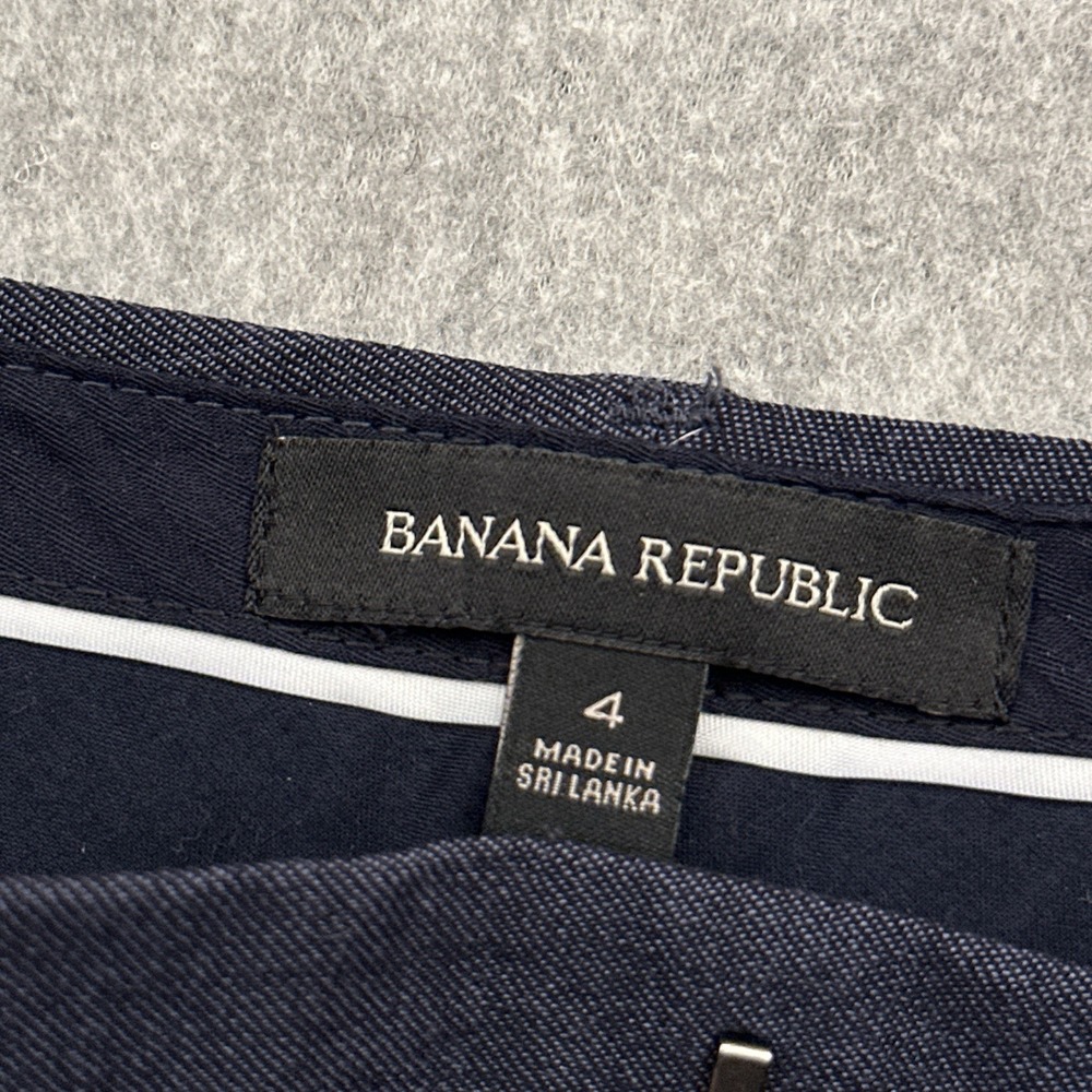 Banana Republic Ryan Slim Straight Fit Lightweight Wool Blend Pant Womens 4 Blue - Picture 3 of 13